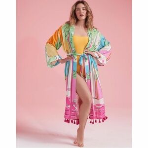 Hermoza Noelle Colorful Tassel Cover Up Kimono
